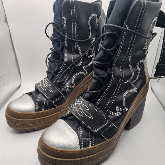 Converse Chuck Taylor All Star GR82 Platform Black Boot Cowgirls Women Size 7.5 - Picture 3 of 8